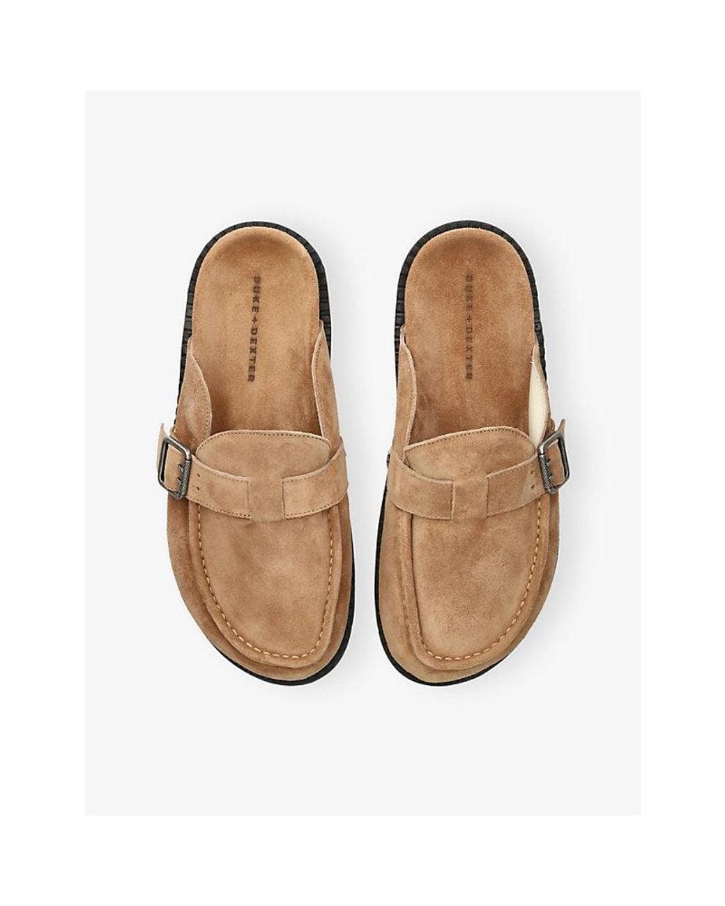 Duke & Dexter Brown Winston Backless Suede Mules