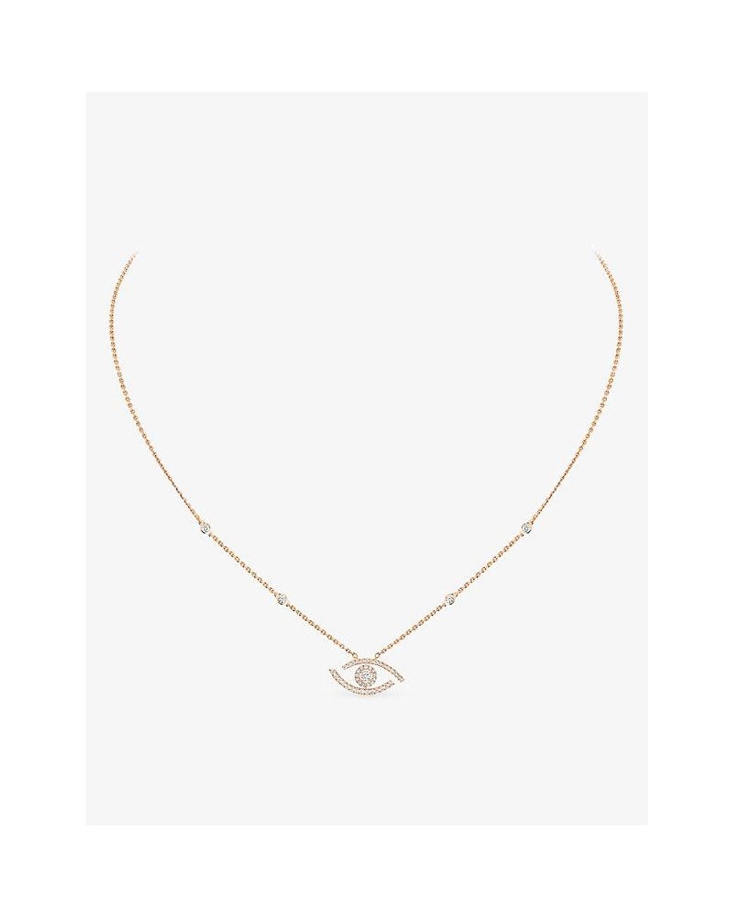 Messika Metallic Lucky Eye Diamond Pavé Pendant Necklace