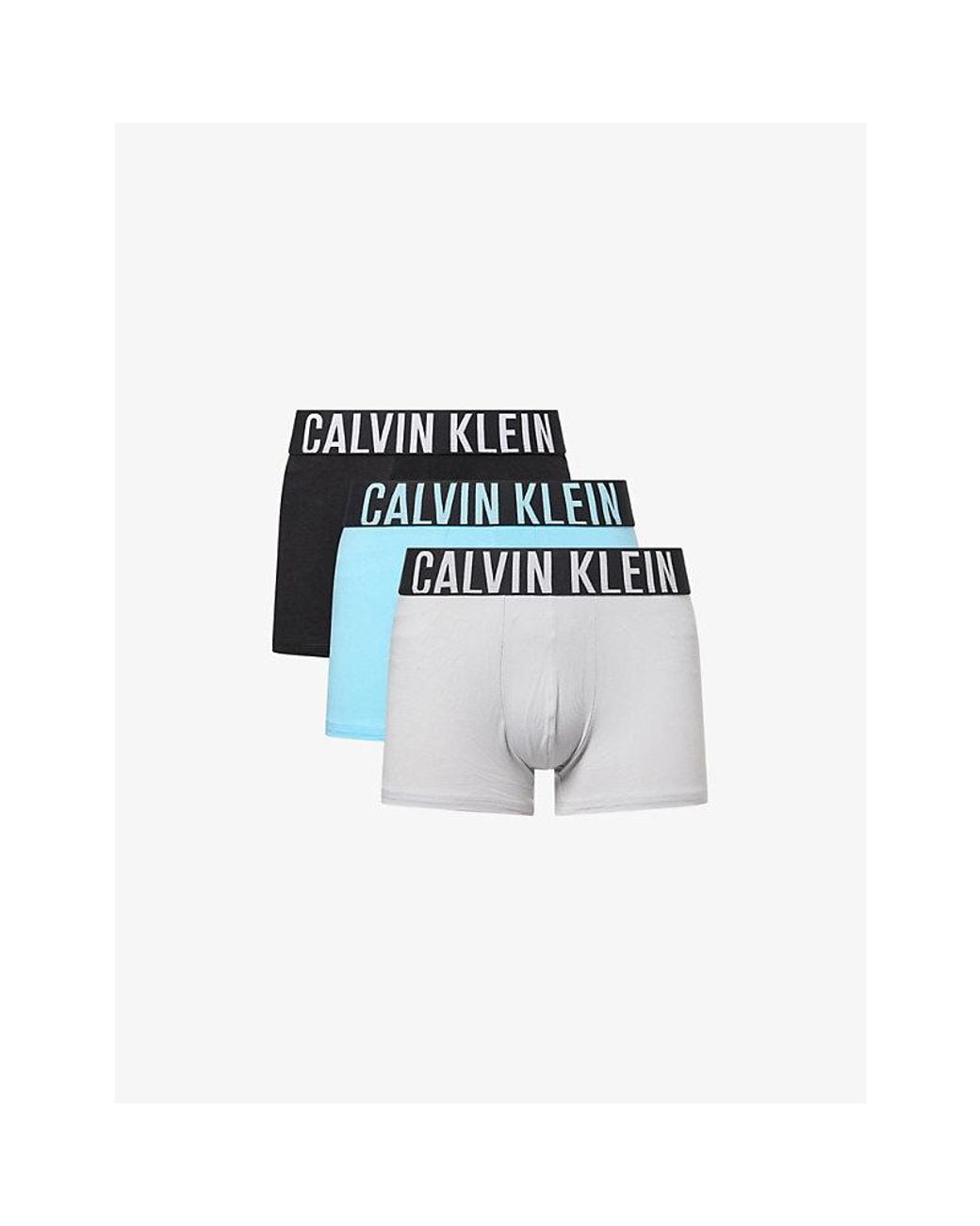 Calvin Klein Blue Intense Power Pack Of Three Cotton-Jersey Trunks for men