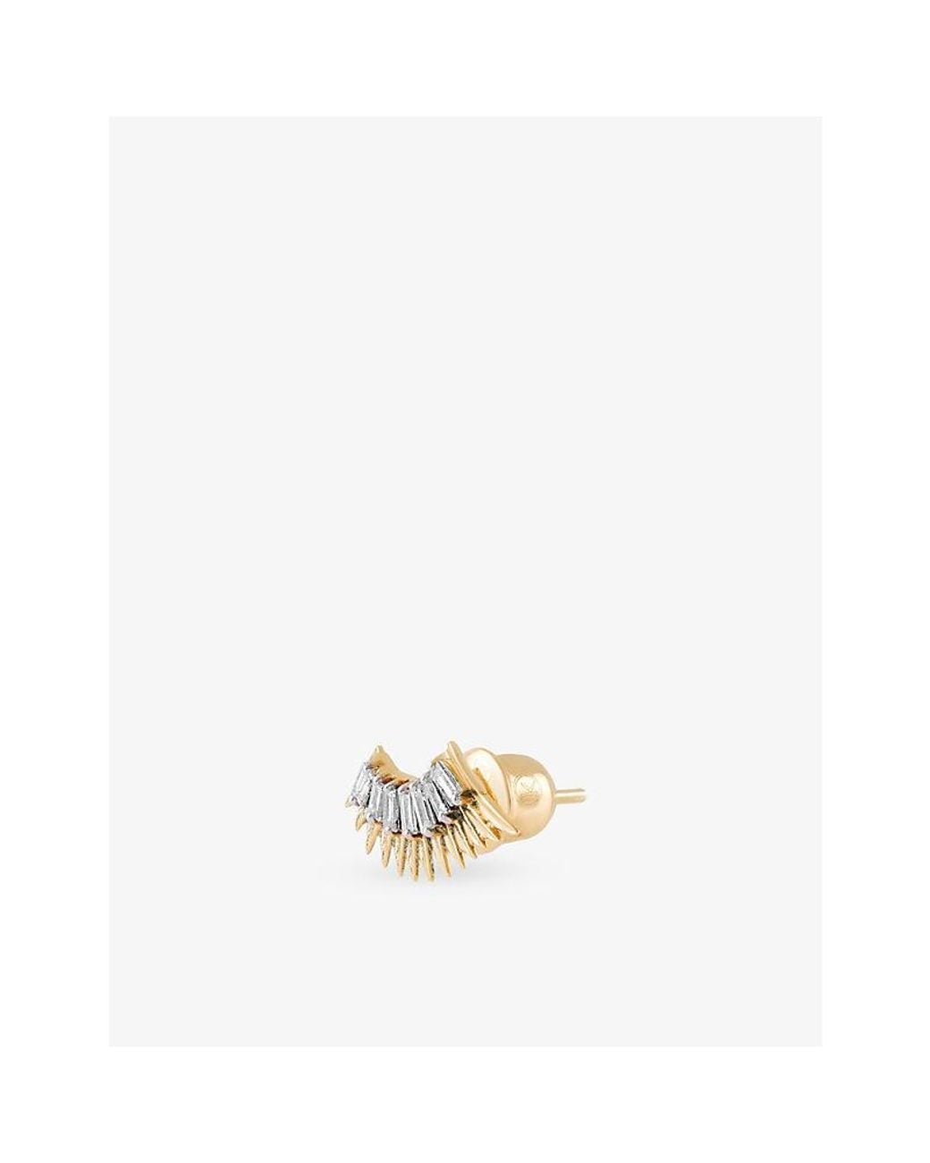 Kismet by Milka Metallic Winged 0.16Ct Diamond Stud Earring