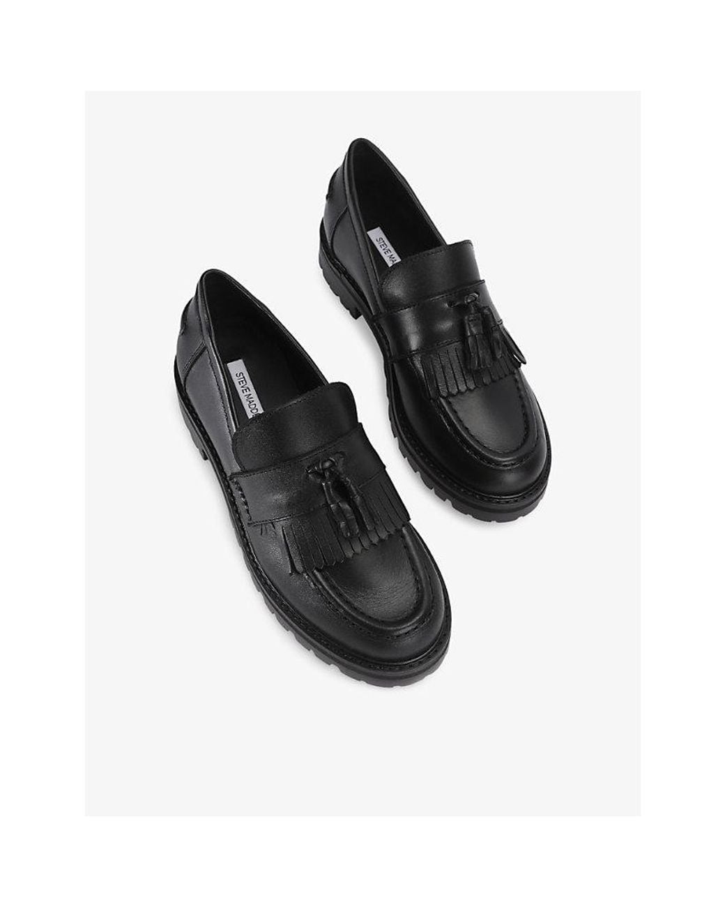Steve Madden Black Minka Leather Loafers