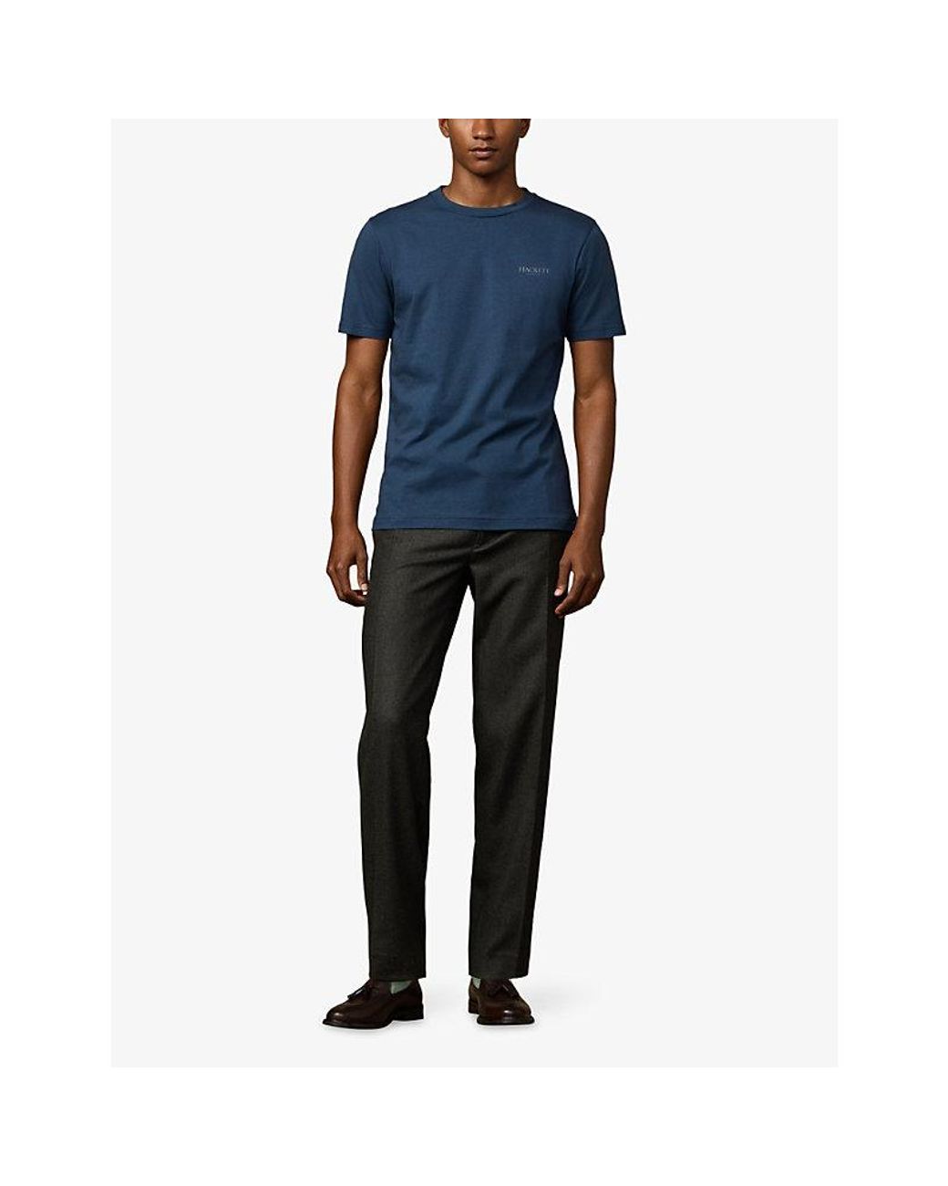 Hackett Blue Heritage Classic-Fit Brand-Print Cotton-Jersey T-Shirt