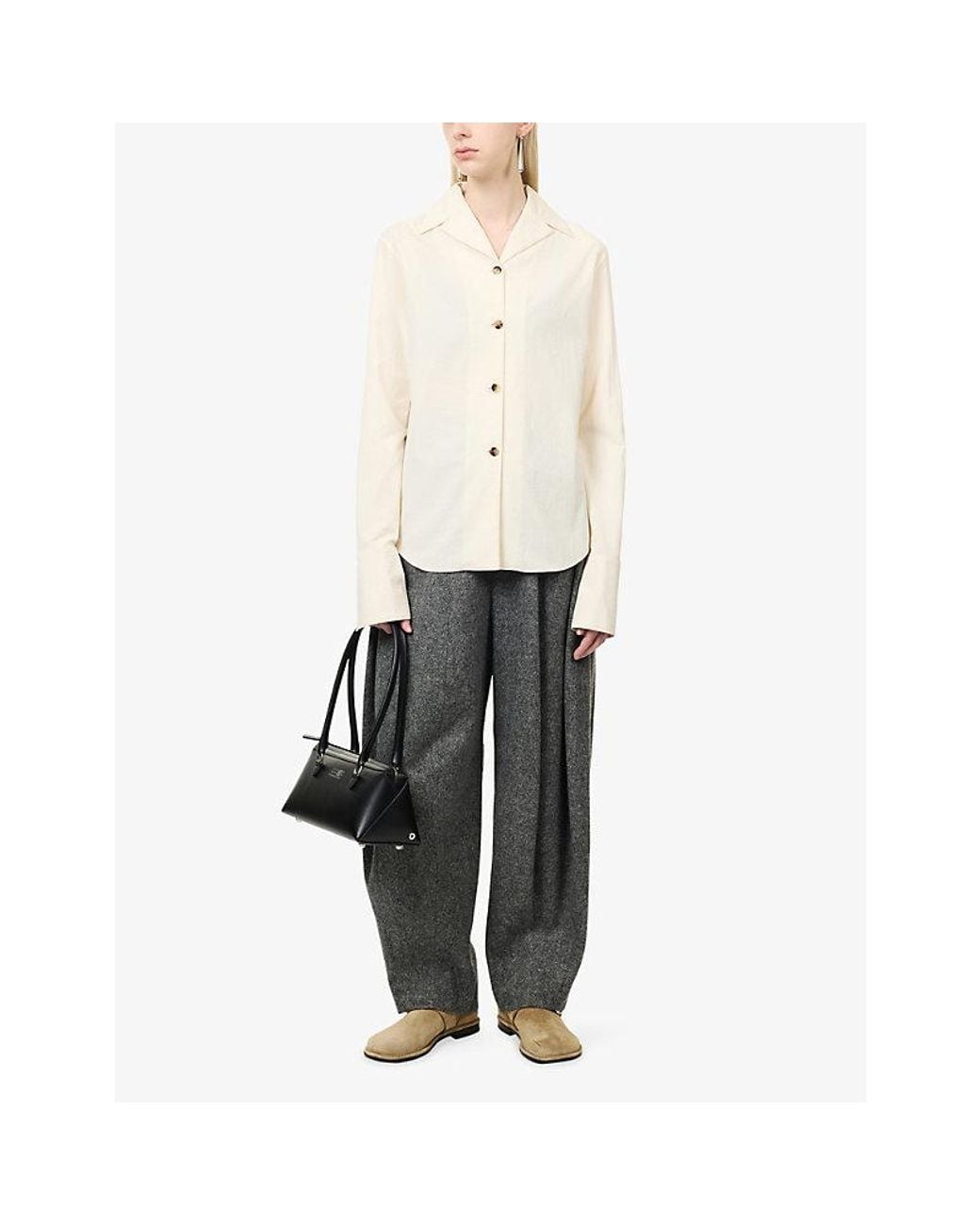 Ashlyn Gray Blaine Wool-Blend Trousers