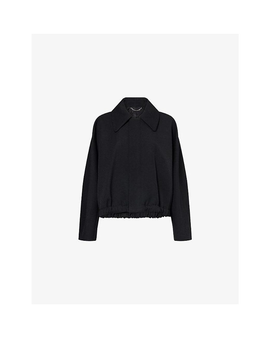 Victoria Beckham Black Arden Wool Bomber Jacket