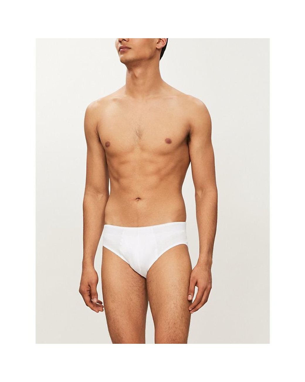 Hanro White Basic Slim-Fit Cotton Briefs Xxl for men