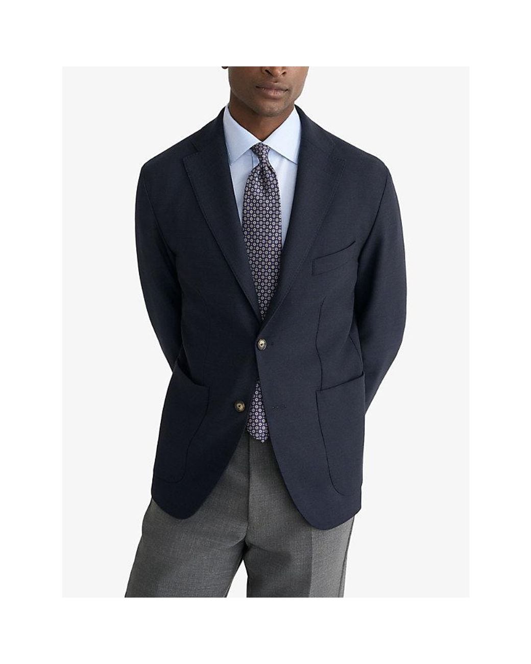 Eton of Sweden Blue Signature Herringbone Slim-Fit Cotton Shirt for men