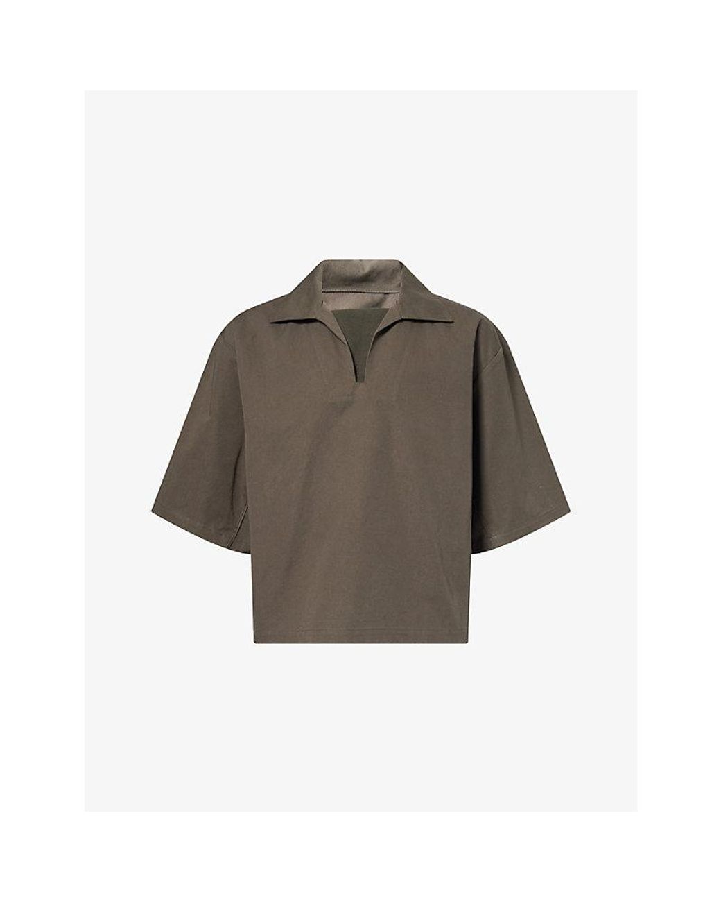 Seventh Football Box-Fit Cotton-Blend Polo Top in Brown for Men