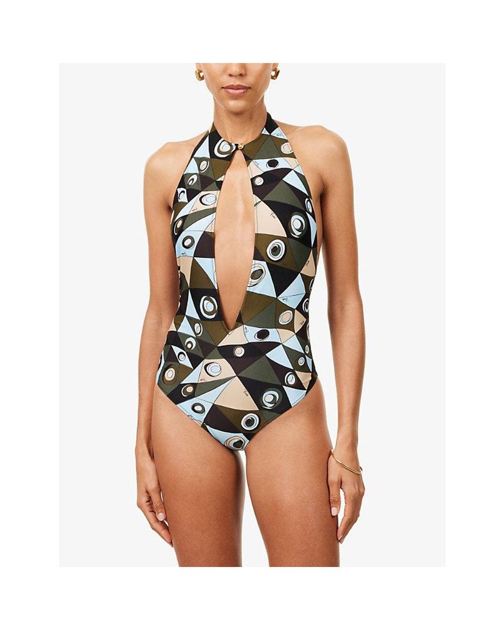 Emilio Pucci White Occhi Printed Swimsuit