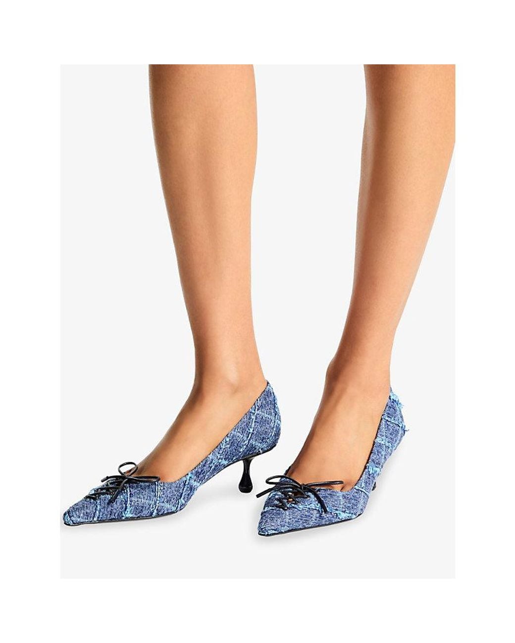 Jimmy Choo Blue Scarlett 50 Crosshatch Pumps
