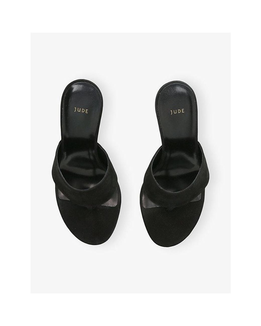 Jude Black Snug Suede Heeled Sandals