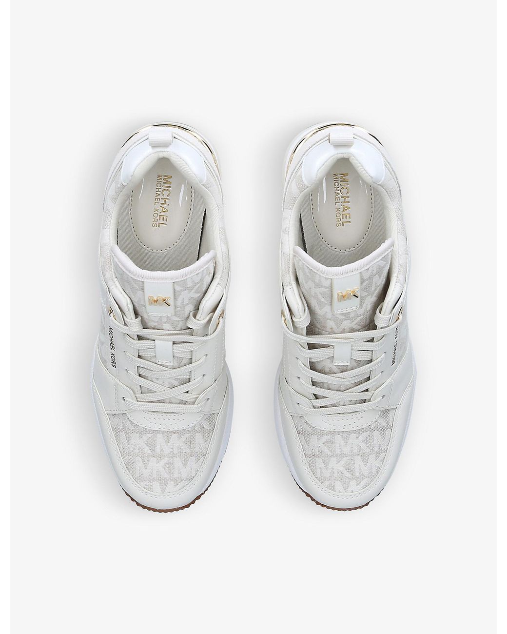 michael kors georgie woven leather trainer
