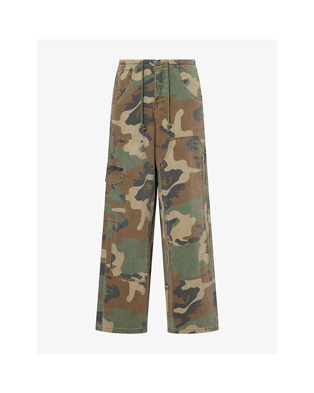 Jaded London Green Bailee Low-Rise Cotton-Twill Cargo Trousers