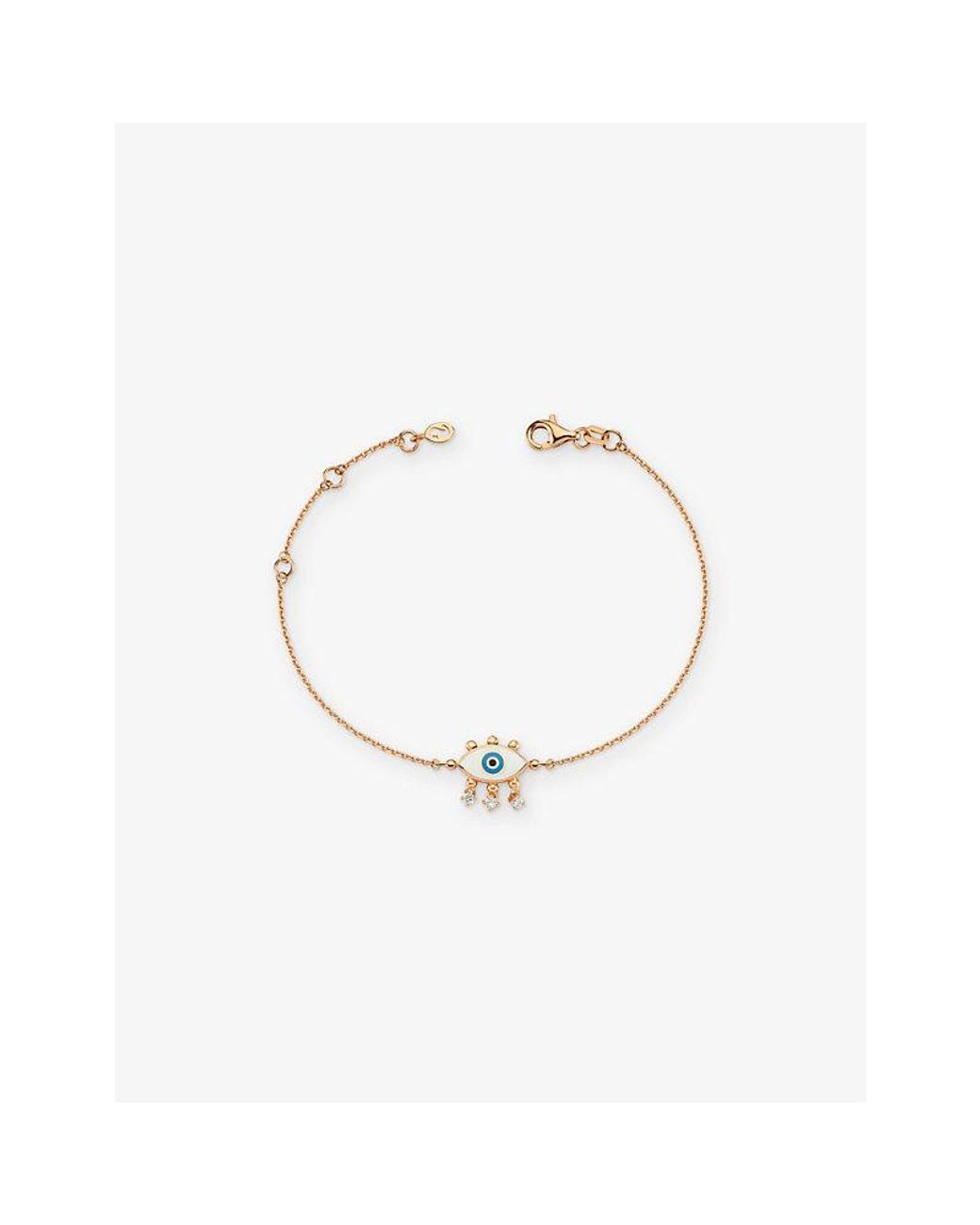La Maison Du Couturier White Selda Evil Eye 14Ct Rose- And Diamond Bracelet