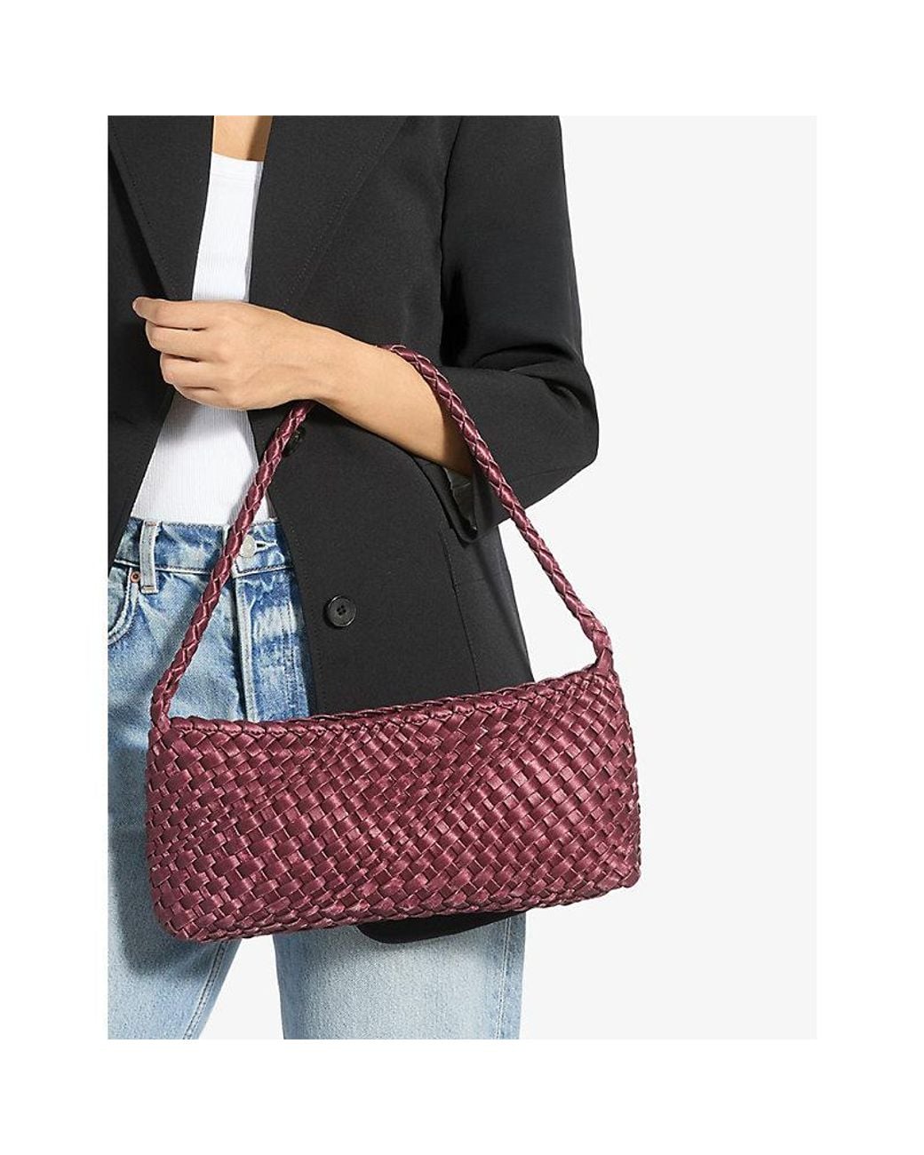 Dune Red Deliberating Woven Shoulder Bag