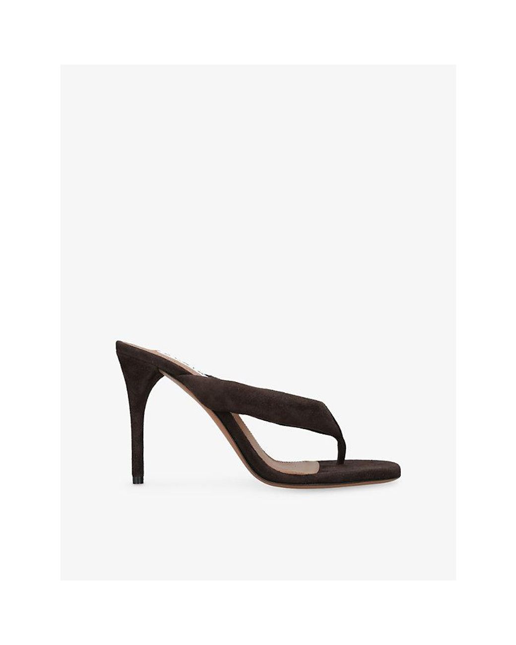 Alaïa Black Padded 90 Suede Sandals