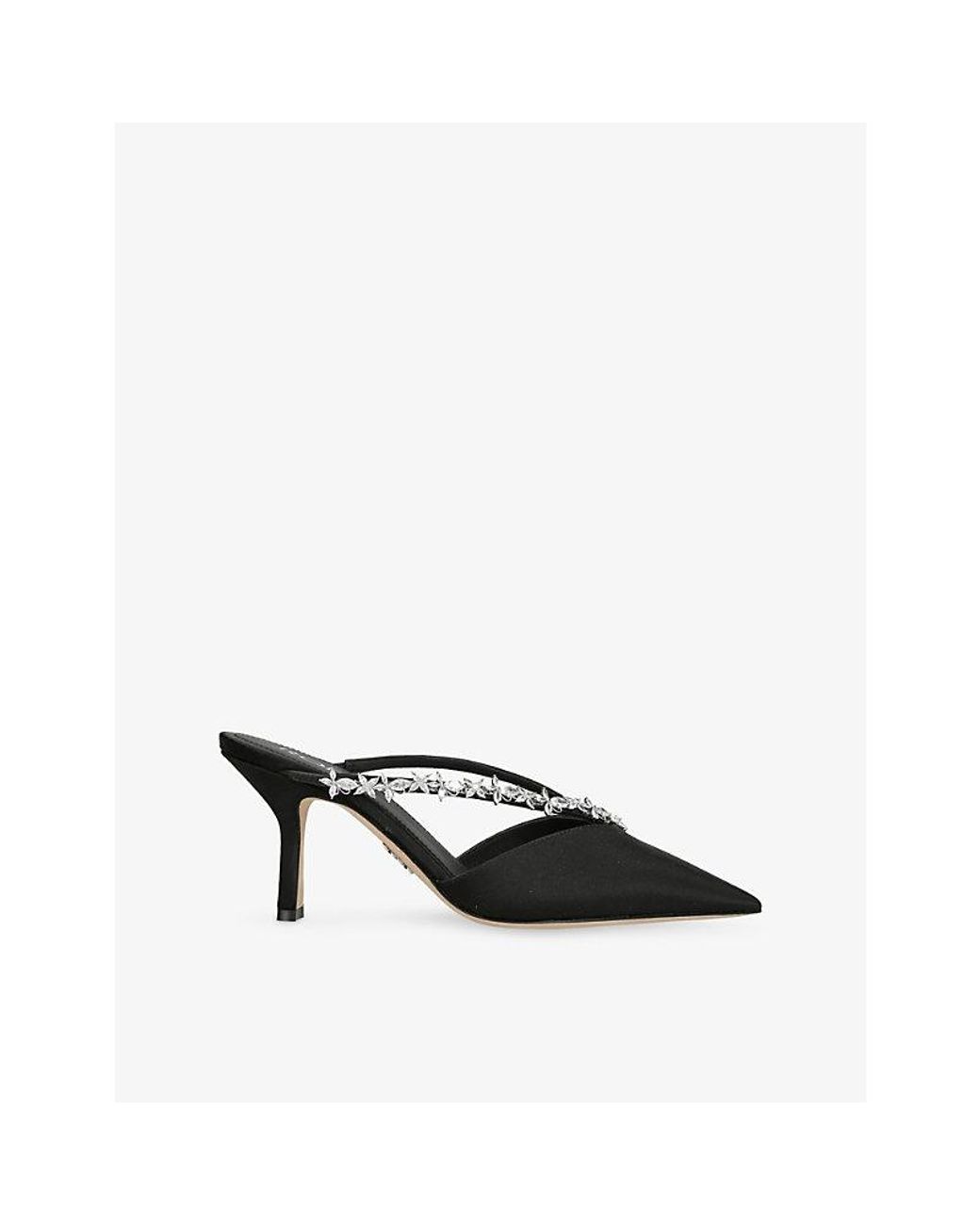 Rodo Black Kayla 75 Satin Heeled Mules