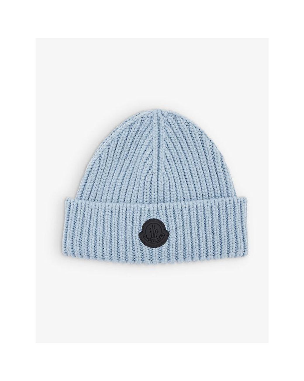 Moncler Logo-embroidered Wool-knitted Beanie Hat in Blue for Men | Lyst