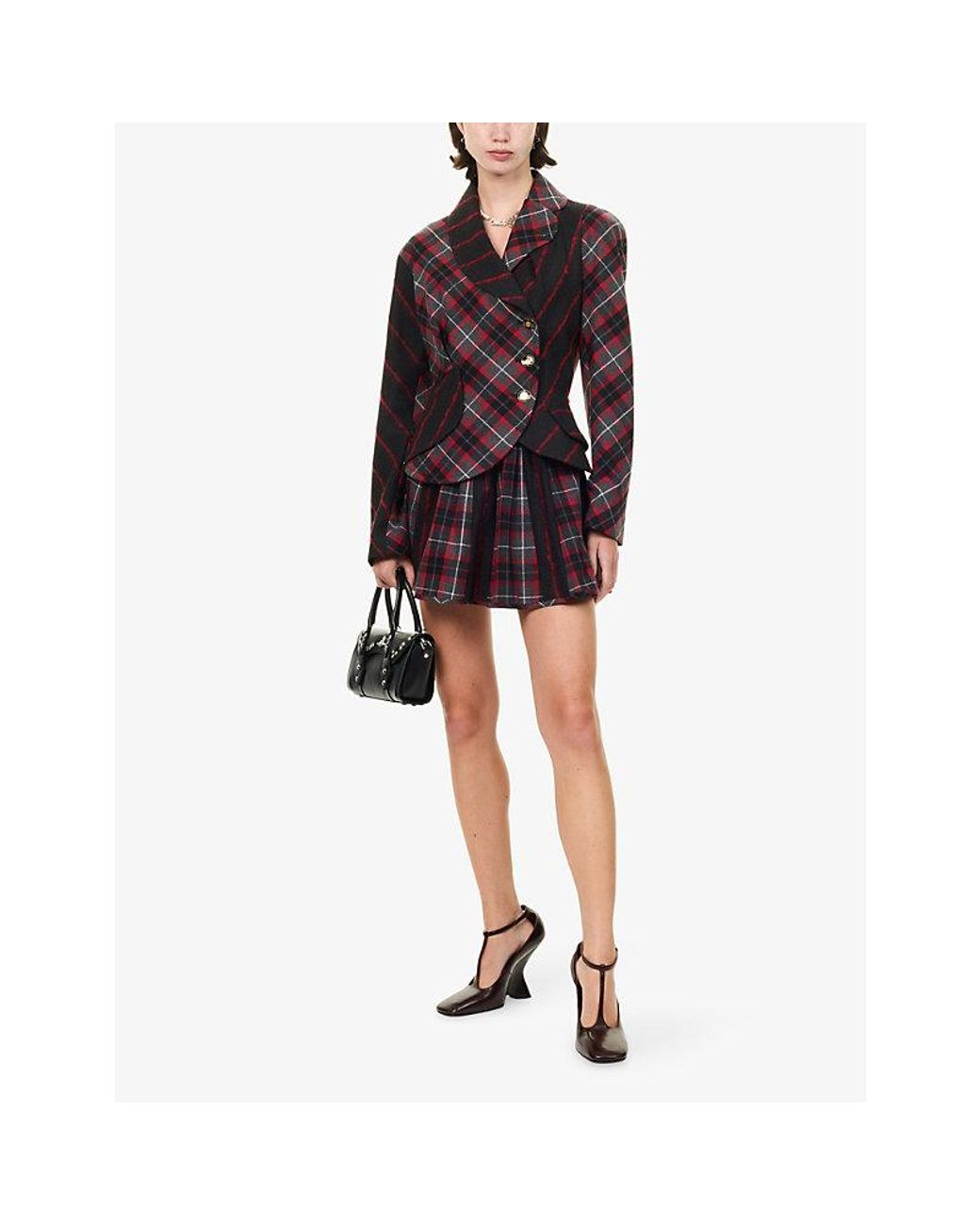 Vivienne Westwood Red Check Wool Mini Skirt