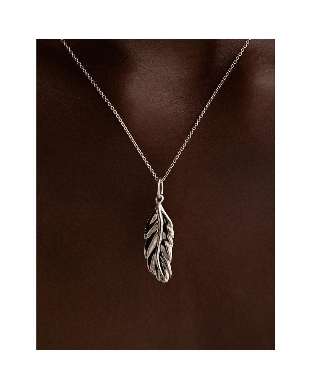 Monica Vinader White Feather Sterling- Pendant