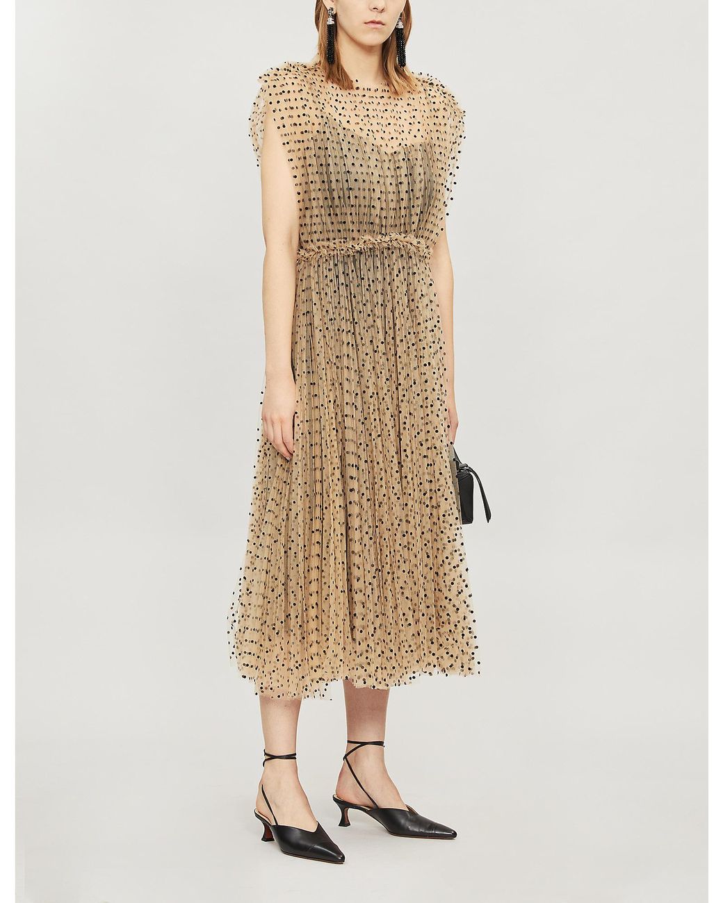 Khaite Alix Polka Dot-patterned Tulle Dress in Natural | Lyst