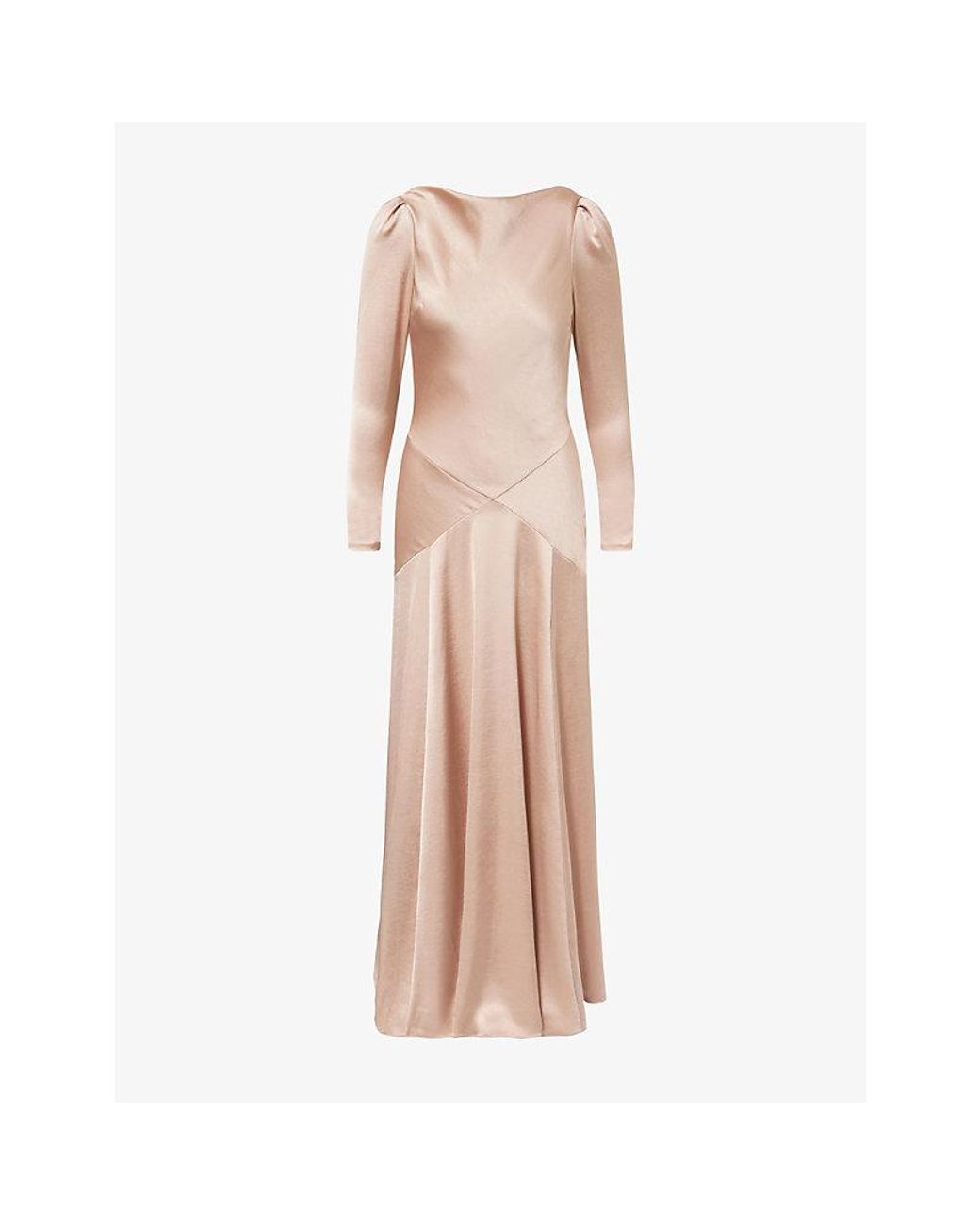Needle & Thread Pink Evangeline Cowl-Neck Satin Gown