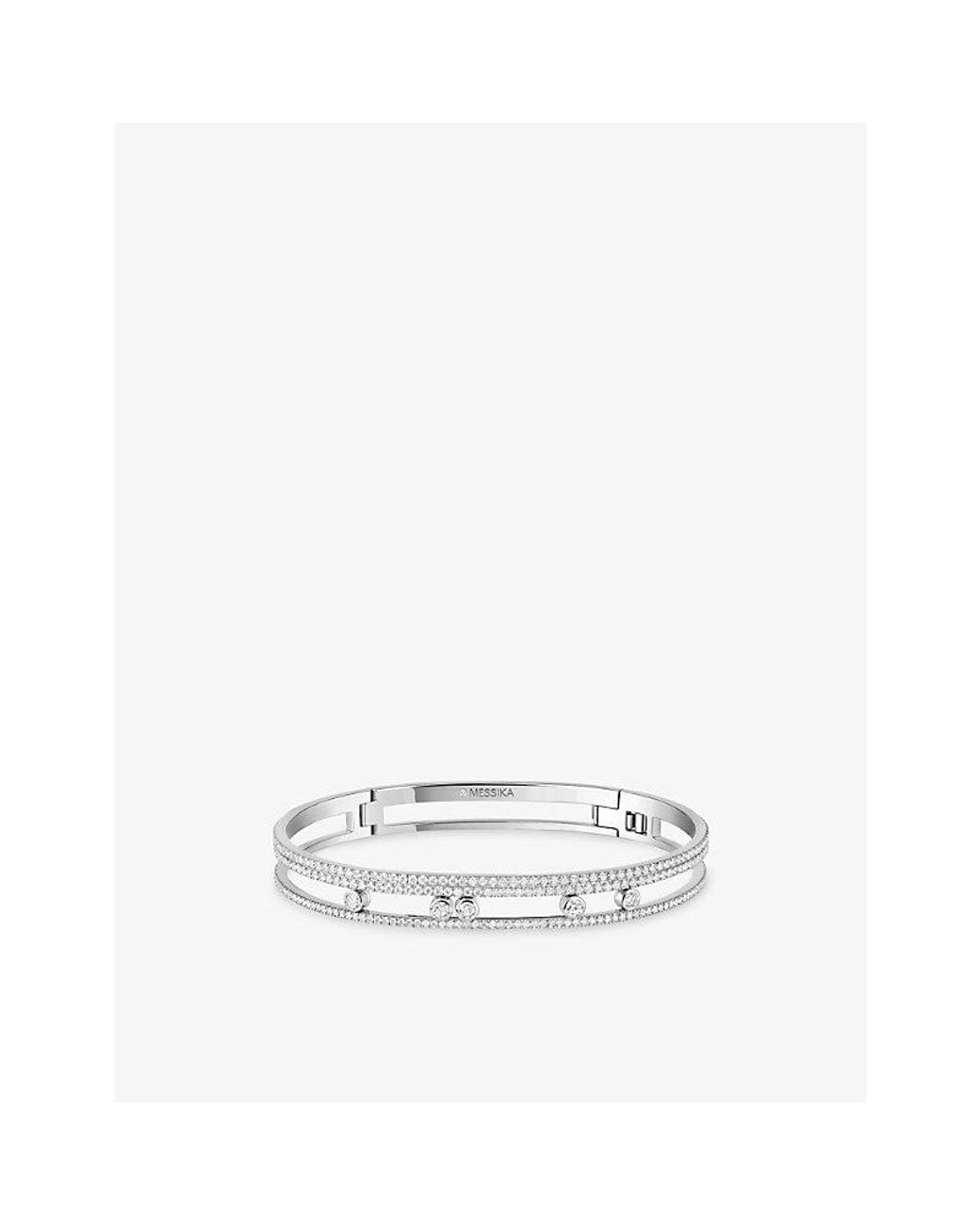 Messika White Move Romane Pave 18Ct And 1.75Ct Diamond Bangle Bracelet