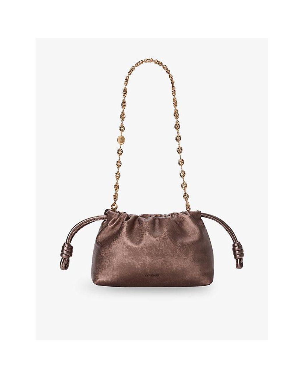 Loewe Brown Mini Flamenco Leather Shoulder Bag