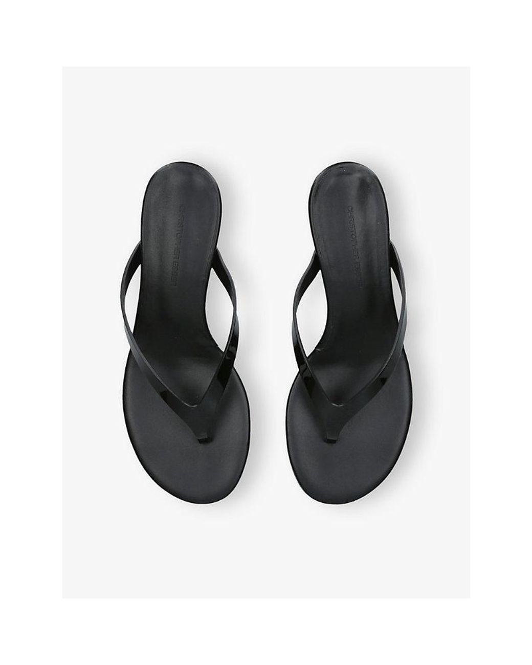 Christopher Esber Black Scala Patent-Leather Wedge Sandals