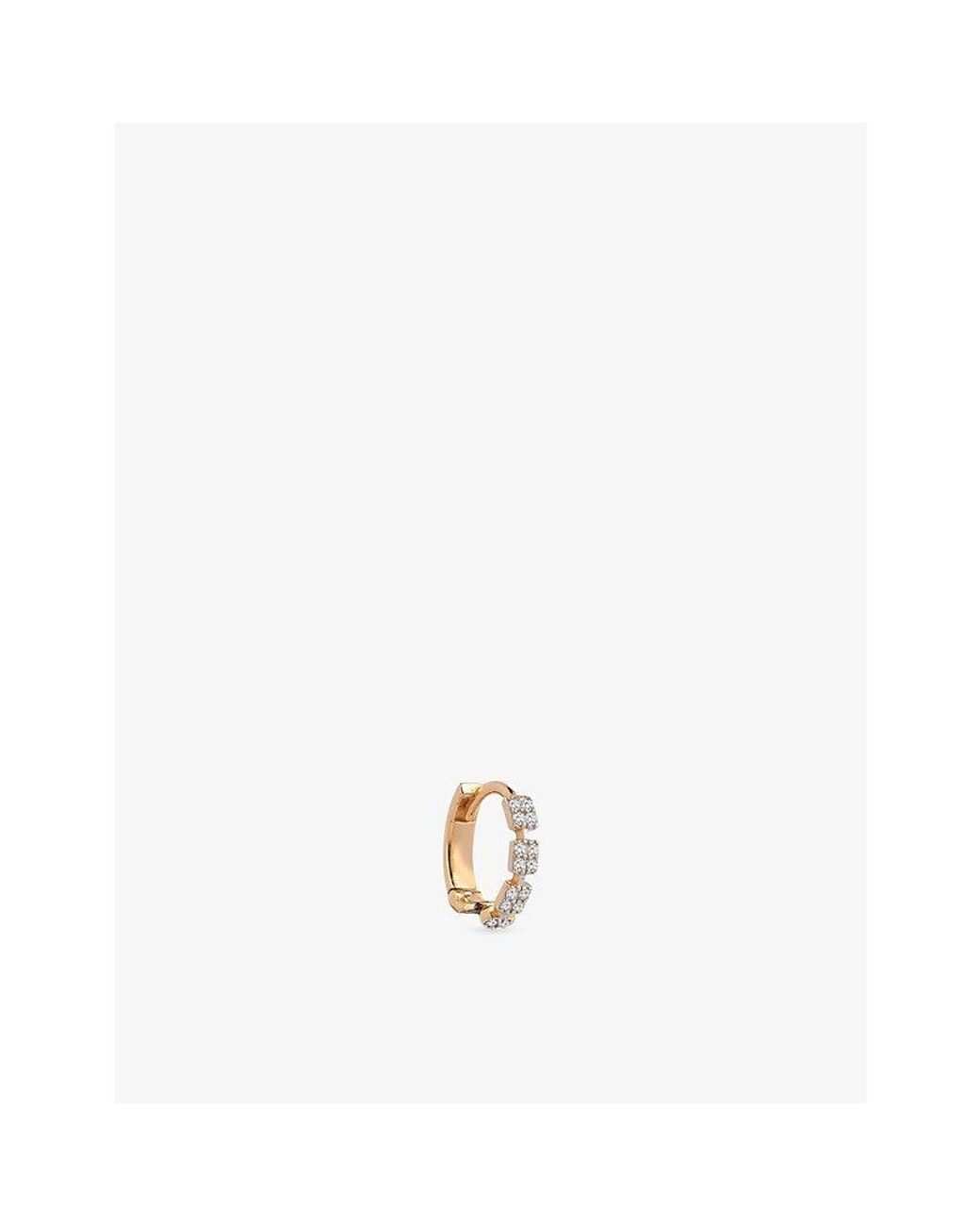 Kismet by Milka White Lucia 0.08Ct Diamond Hoop Earring
