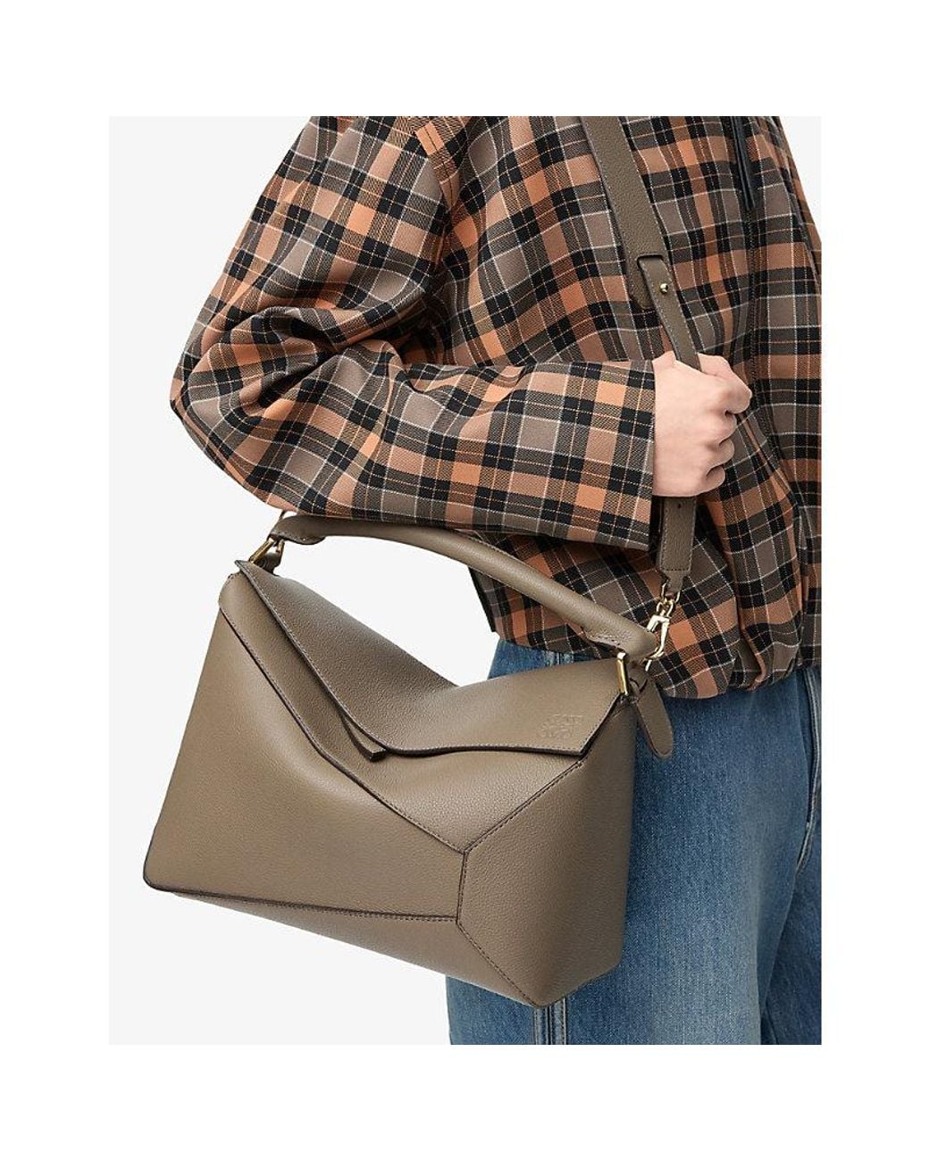 Loewe Brown Puzzle Edge Medium Leather Shoulder Bag