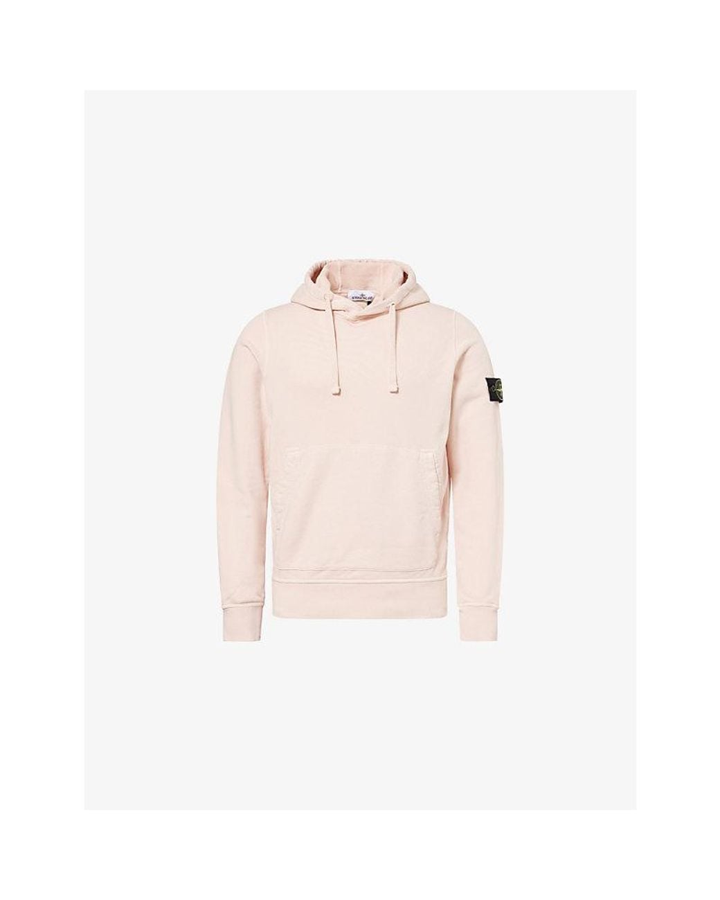 Stone Island Pink Brand-Badge Cotton Hoody for men