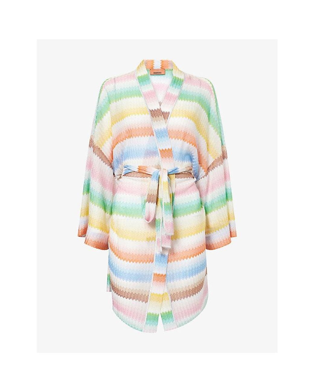 Missoni Multicolor Wrap-Over Kimono Knitted Cover-Up