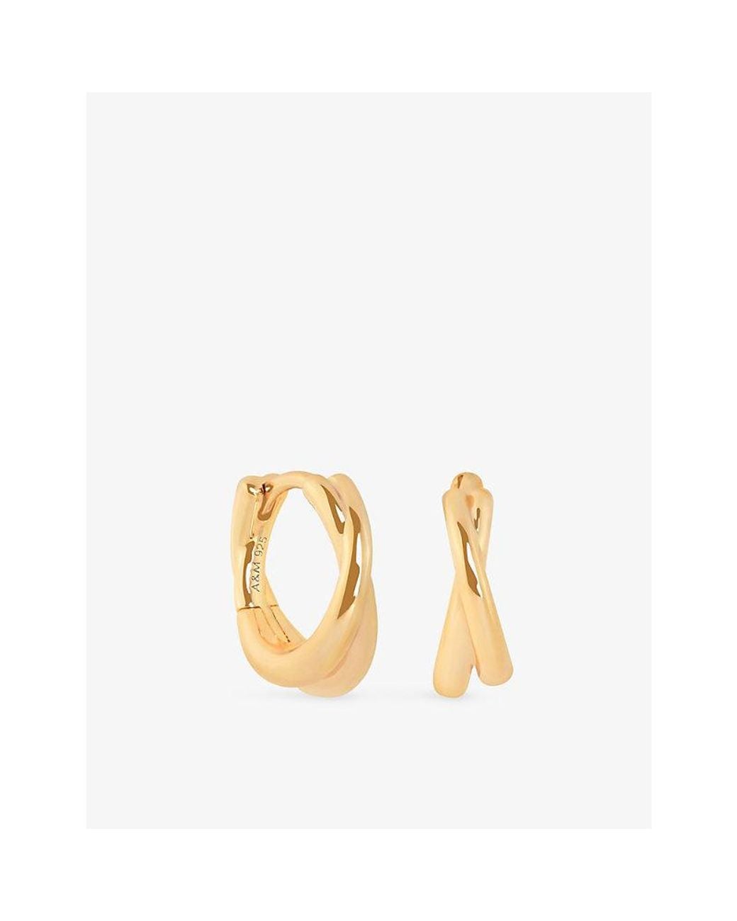 Astrid & Miyu Metallic Illusion Twist 18Ct-Plated Sterling- Huggies