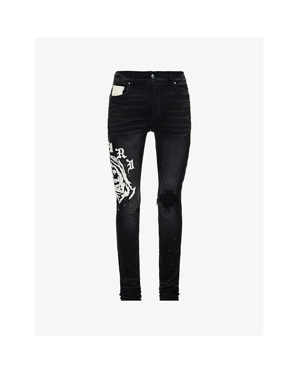 Amiri X Wes Lang Reaper Graphic-embroidered Slim-fit Tapered Amiri X Wes Lang Reaper Graphic-embroidered Slim-fit Tapered