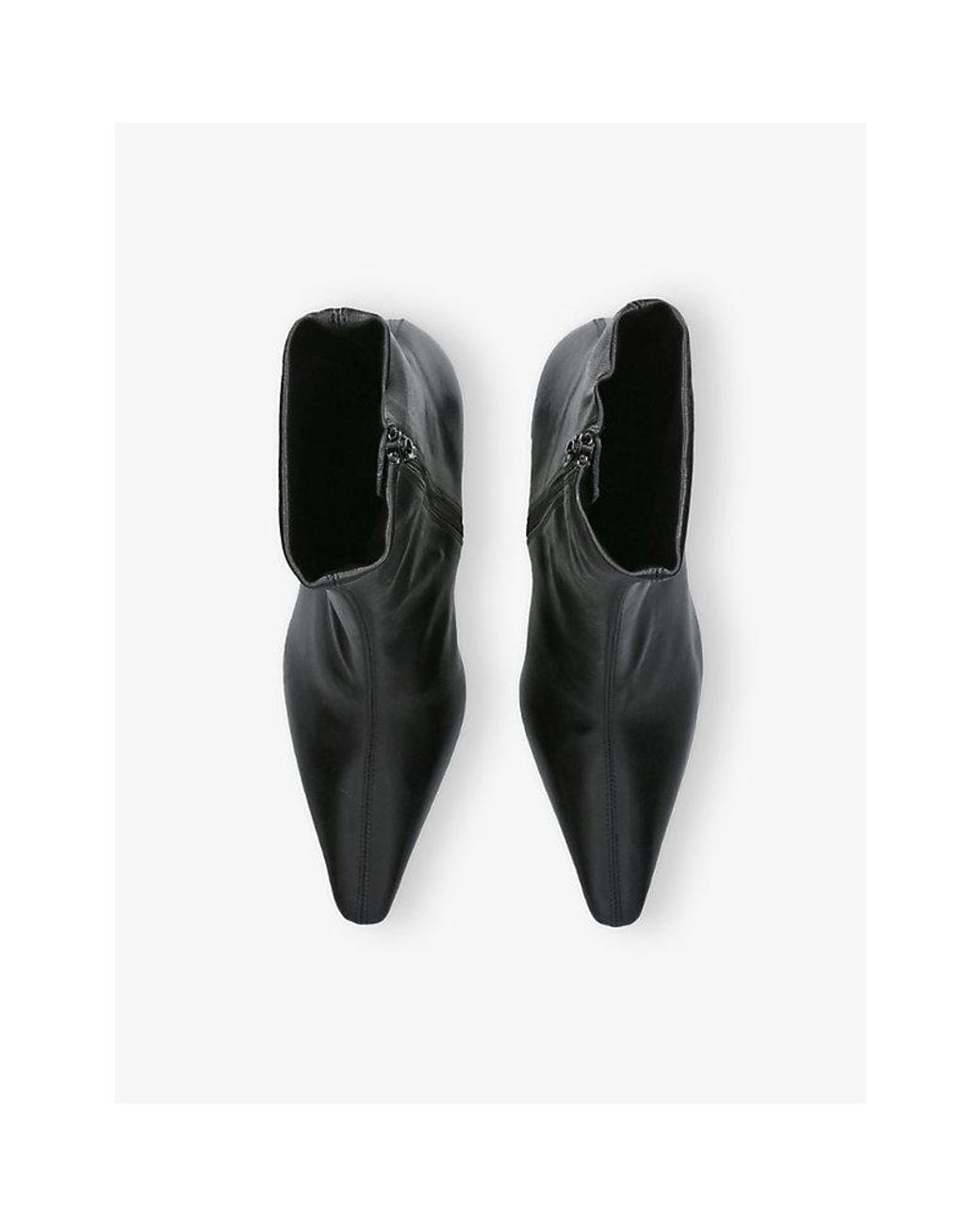 Jude Black Cave Leather Heeled Ankle Boots