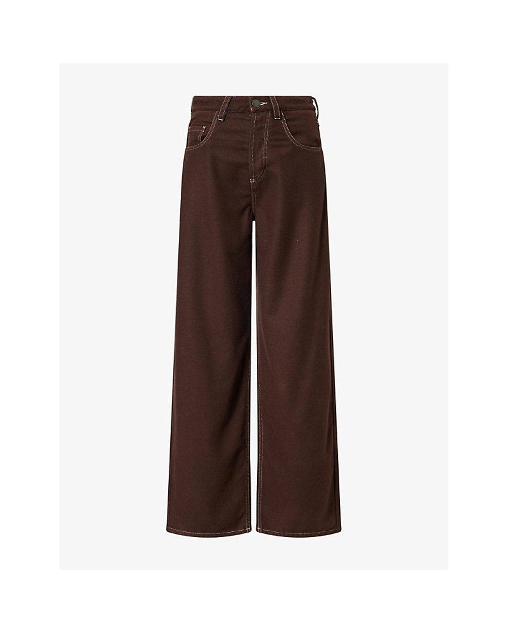 Uma Wang Brown Phyllis Straight-Leg Wool-Blend Trousers