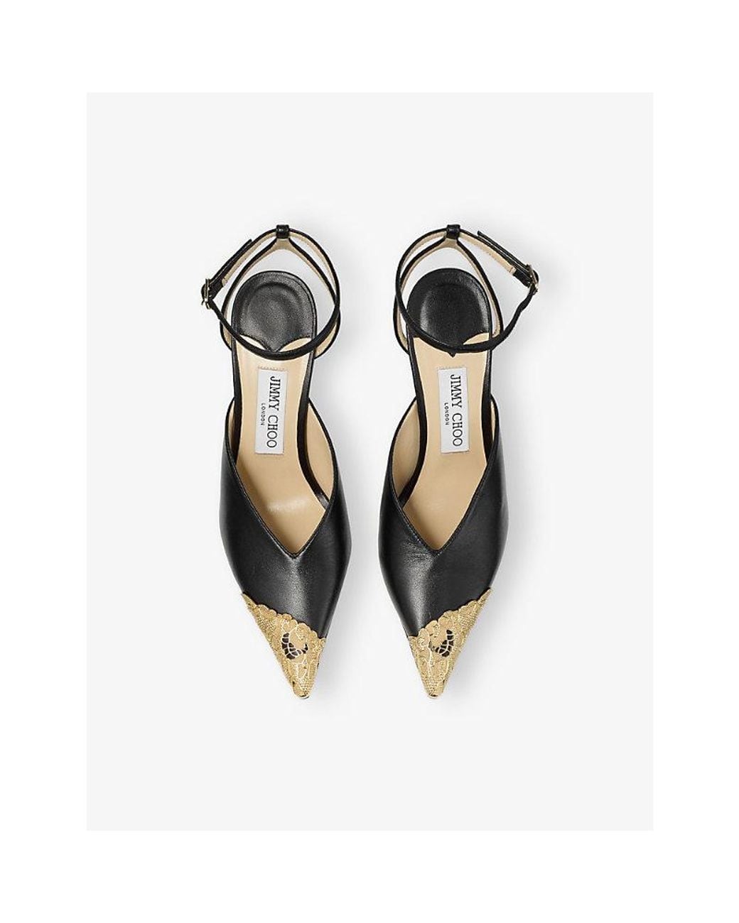 Jimmy Choo Black Faiz 100 Leather Heeled Courts