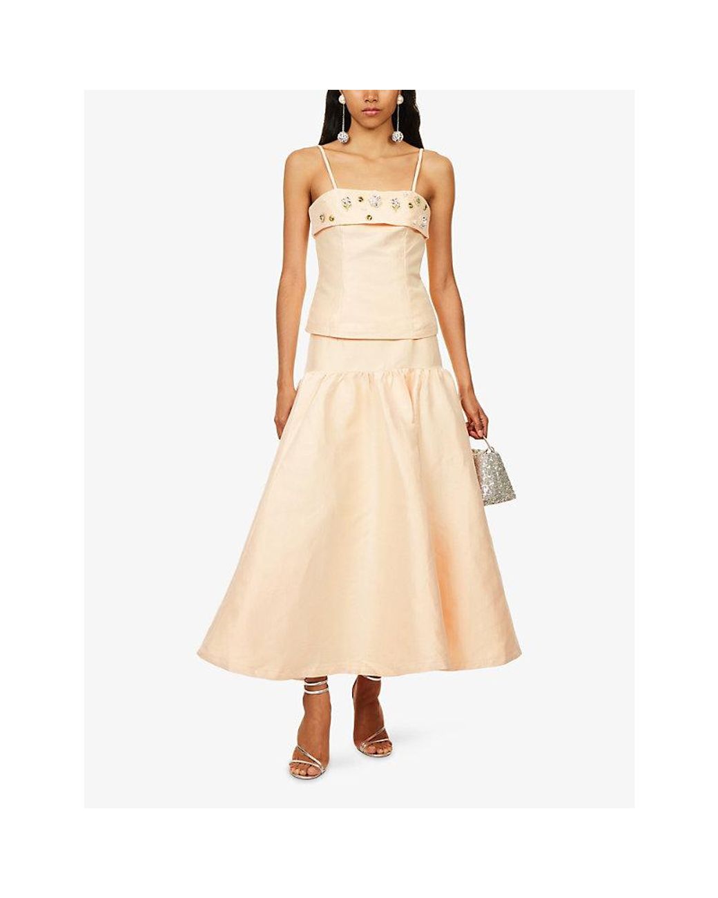 Sister Jane Multicolor Alma Gathered Satin Maxi Skirt