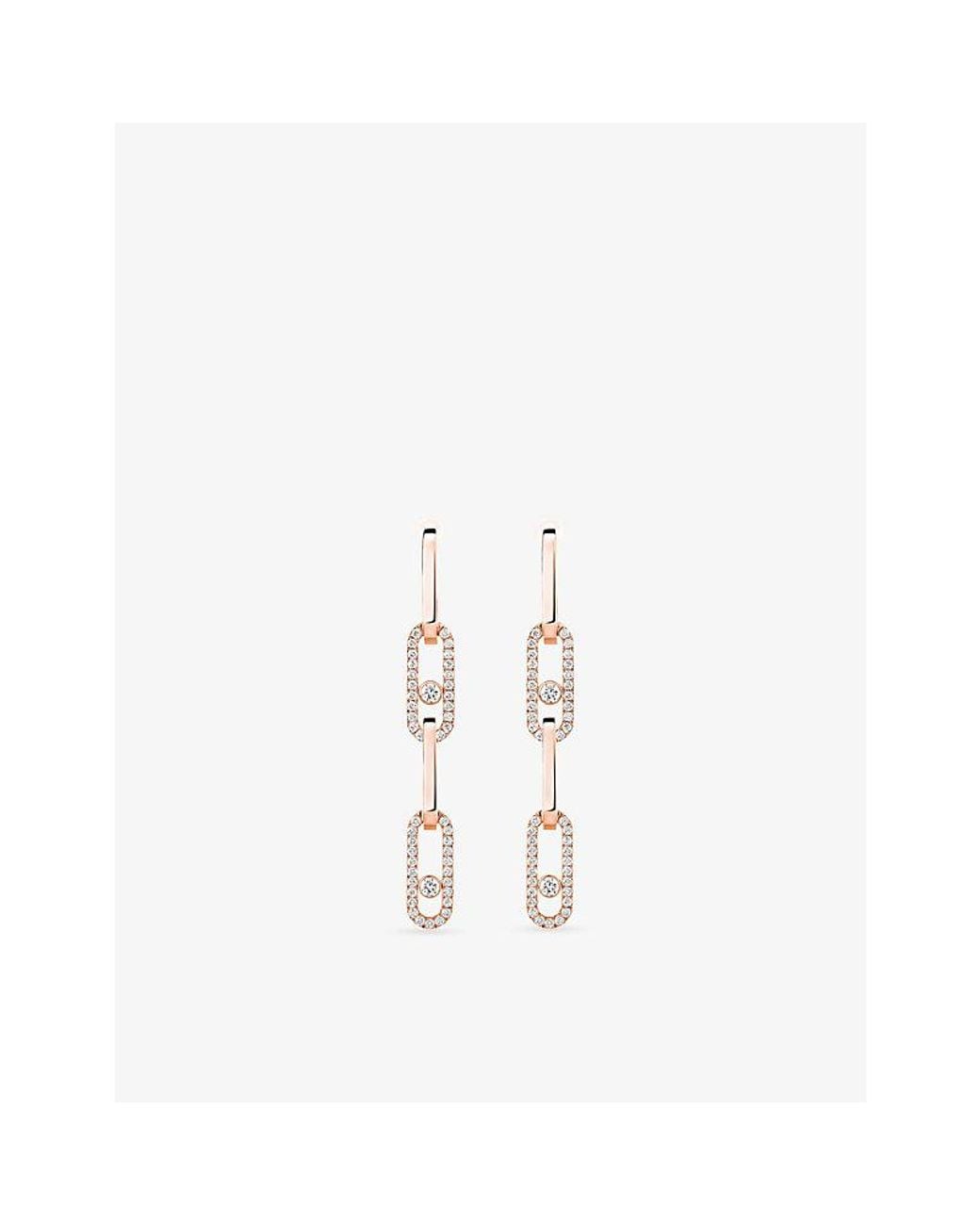 Messika Metallic Move Link Convertible 18Ct And 1.70Ct Diamond Drop Earrings