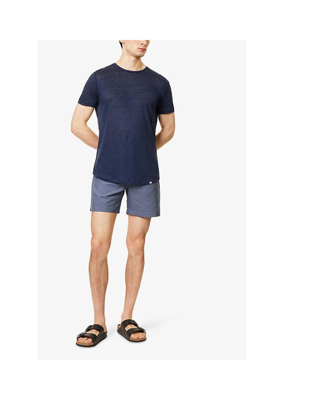 Orlebar Brown Blue Bulldog Graphic-Print Swim Shorts for men