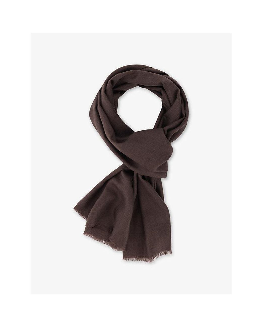 Boggi Black Frayed-Trim Wool And Silk Scarf for men
