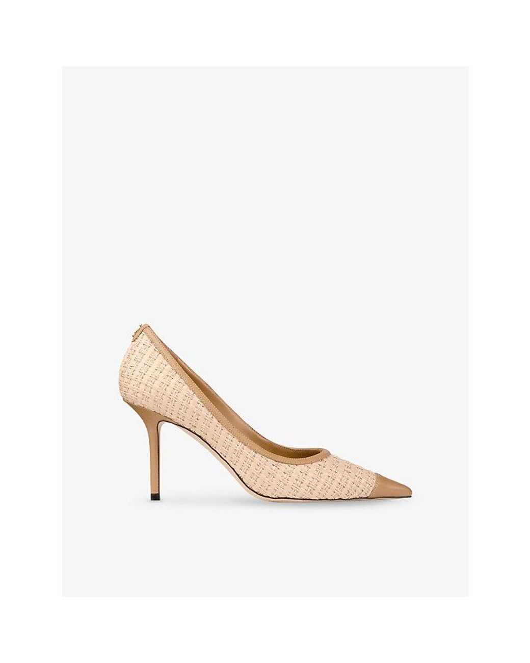 Jimmy Choo Natural Love 85 Raffia And Leather Pumps