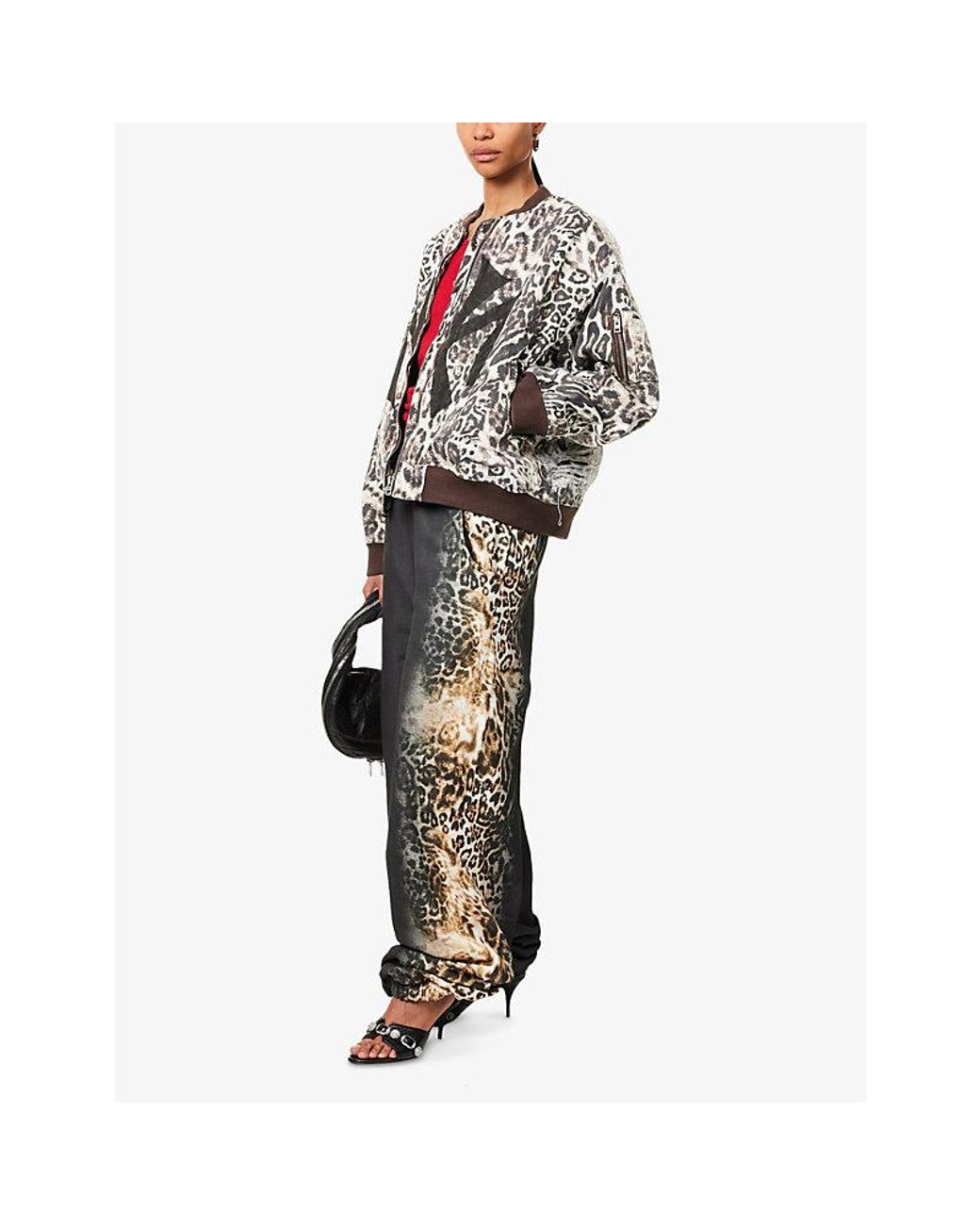 Ksubi X Mowalola Cheetah Cotton Bomber Jacket in Brown | Lyst