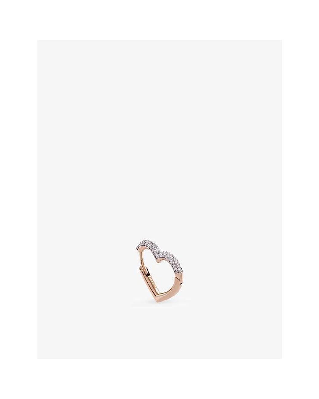 Kismet by Milka White Sweetheart 0.15Ct Diamond Hoop Earring
