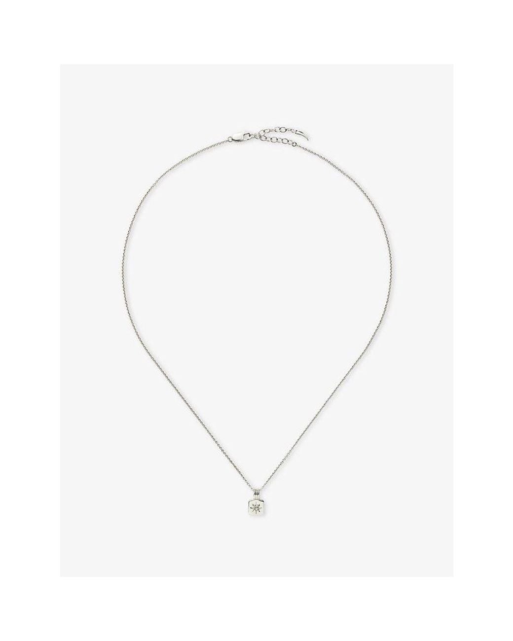 Missoma White Mini Star Ridge Sterling Pendant Necklace