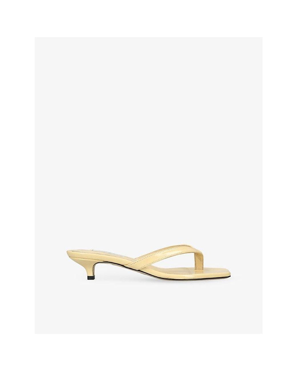 Totême Natural Square-Toe Leather Heeled Flip Flops