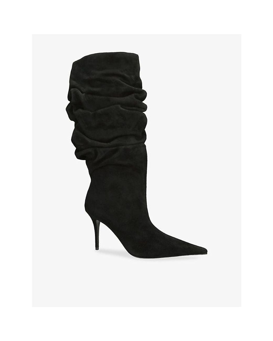 AMINA MUADDI Black Anok 90 Heeled Suede Knee-High Boots