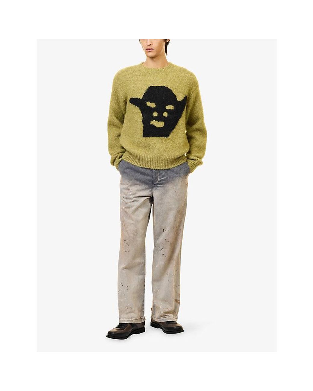 Heresy Green Goblin Relaxed-Fit Knitted Jumper for men