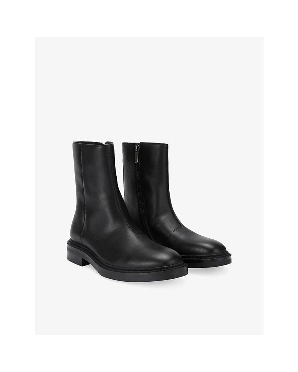 Steve Madden Black Rynder Leather Ankle Boots for men