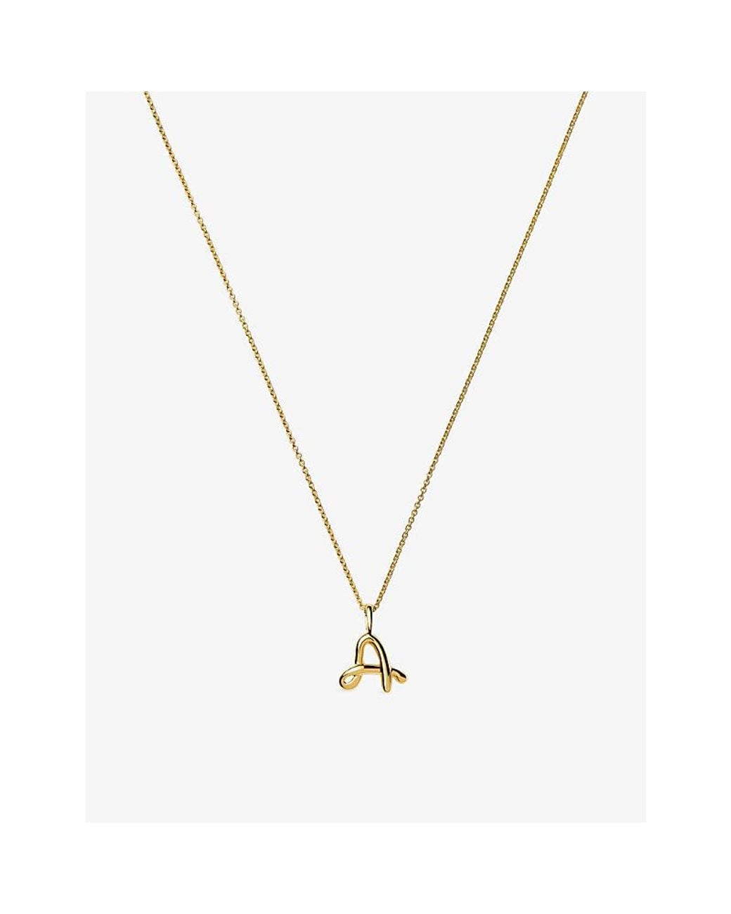 Missoma Metallic Initial A Curly Molten 18Ct Vermeil Mini Necklace